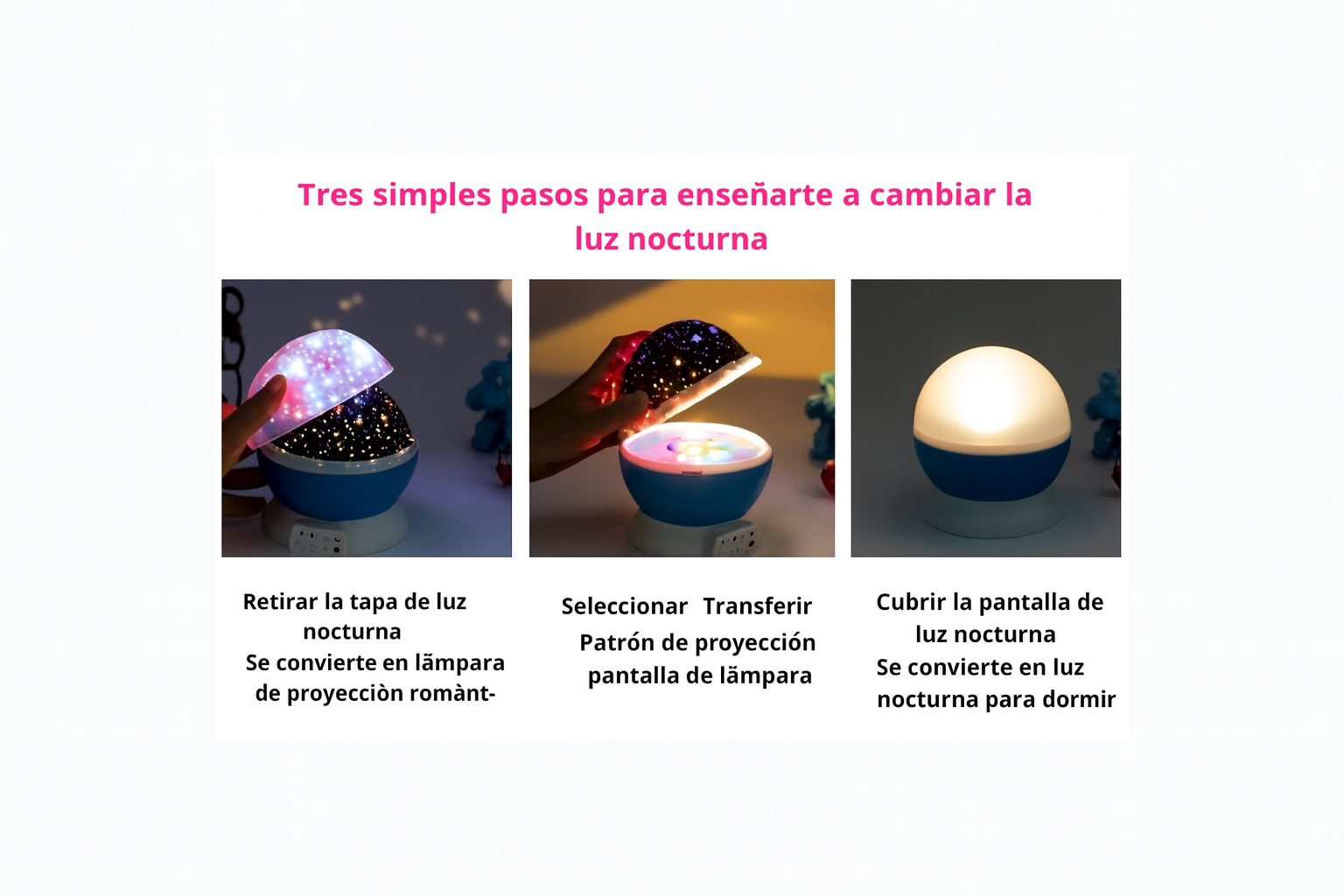 Proyector giratorio de estrellas y luna