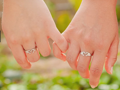 Anillo Amor Eterno | Acero inoxidable de alta calidad | Contenido de la caja: 2 anillos ajustables