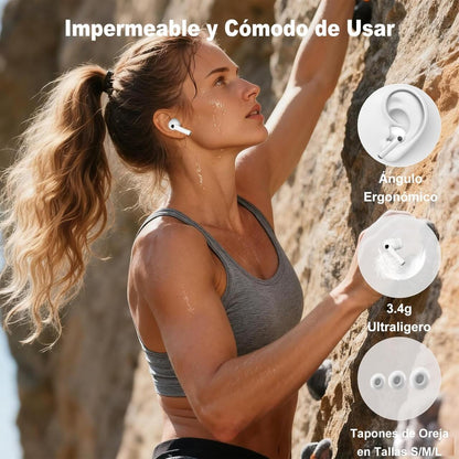 Auriculares Bluetooth 5,4 con Pantalla Táctil Cancelación de Ruido ANC+ENC, IPX7 Impermeables