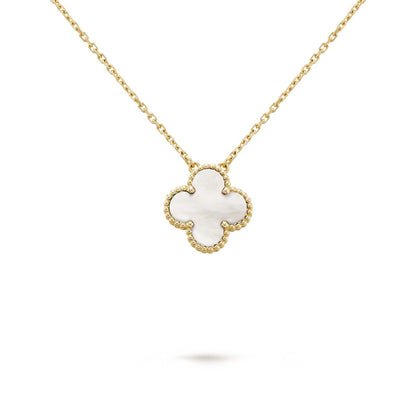 Collar Trébol "Eternal White" – Acero Premium Bañado en Oro 18K  + caja de regalo